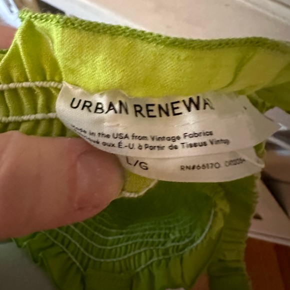 Urban Outfitter Lime Green Smocked Midi Dress size L - Picture 3 of 5